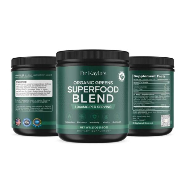 Organic Greens Superfood Blend 1066MG Per Serving